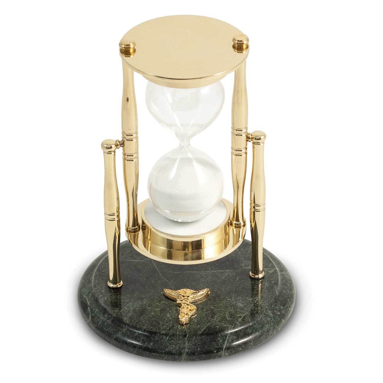 Chiropractor Green Marble 30 Minute Sand Timer with Brass Accents GM21487