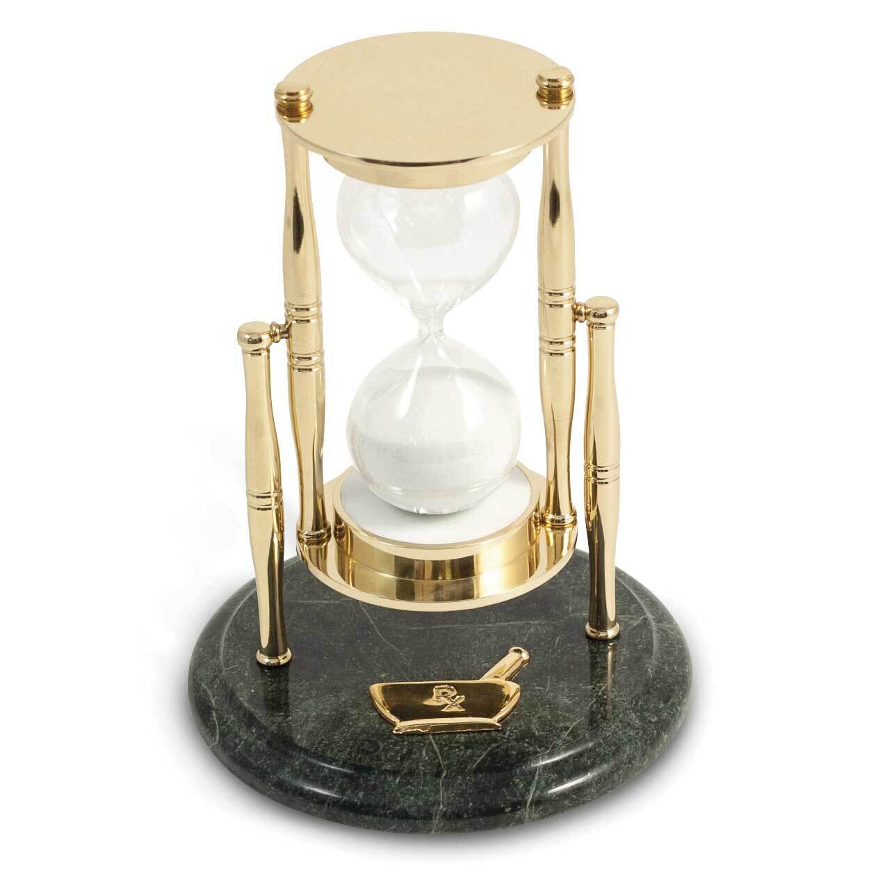 Pharmacy Green Marble 30 Minute Sand Timer with Brass Accents GM21492