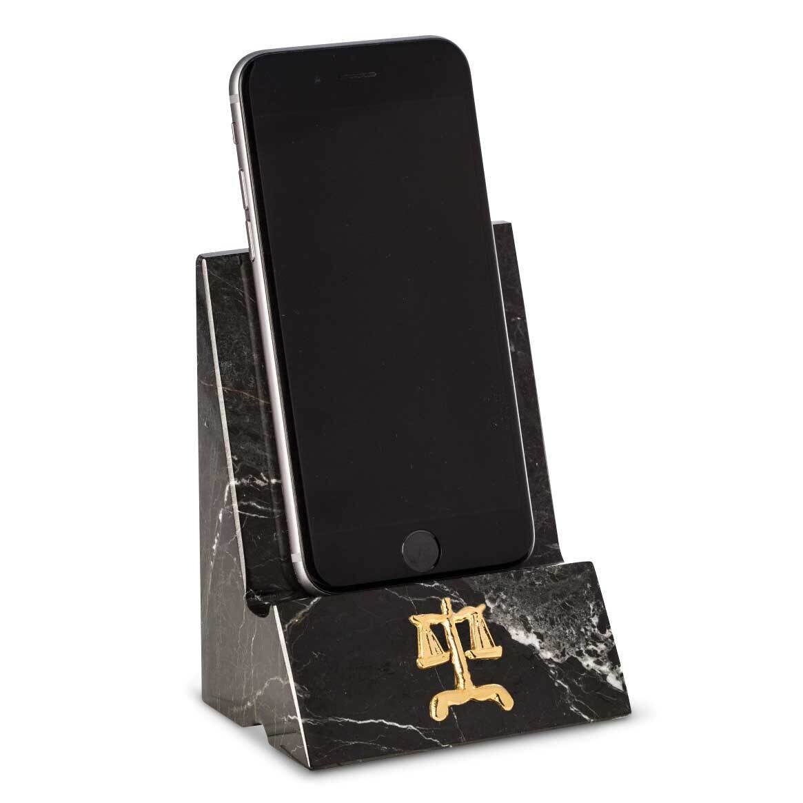 Black Zebra Marble Desktop Phone Tablet Cradle Legal Insignia GM21504
