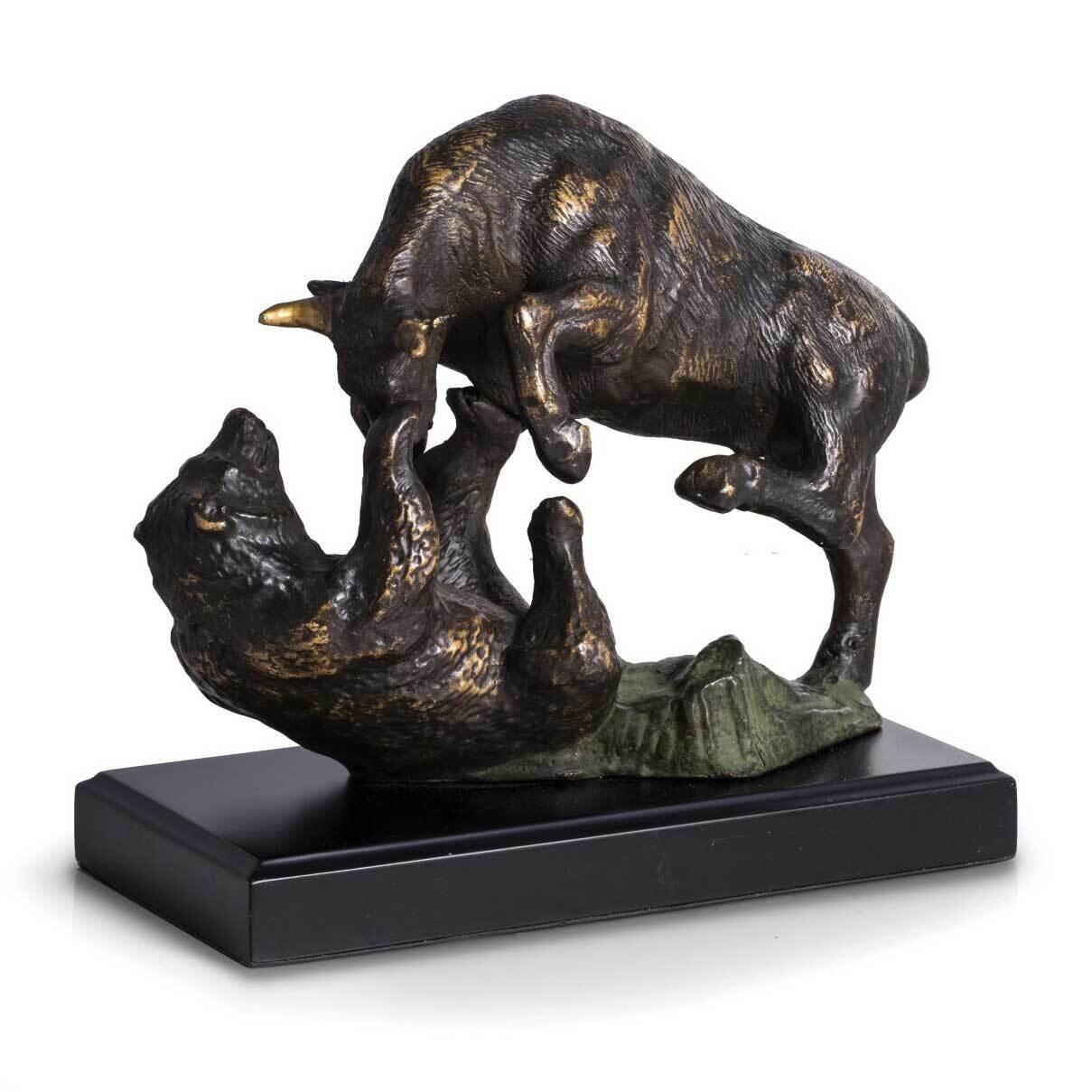 Bull & Bear Fight Sculpture with Bronzed Finish GM21535