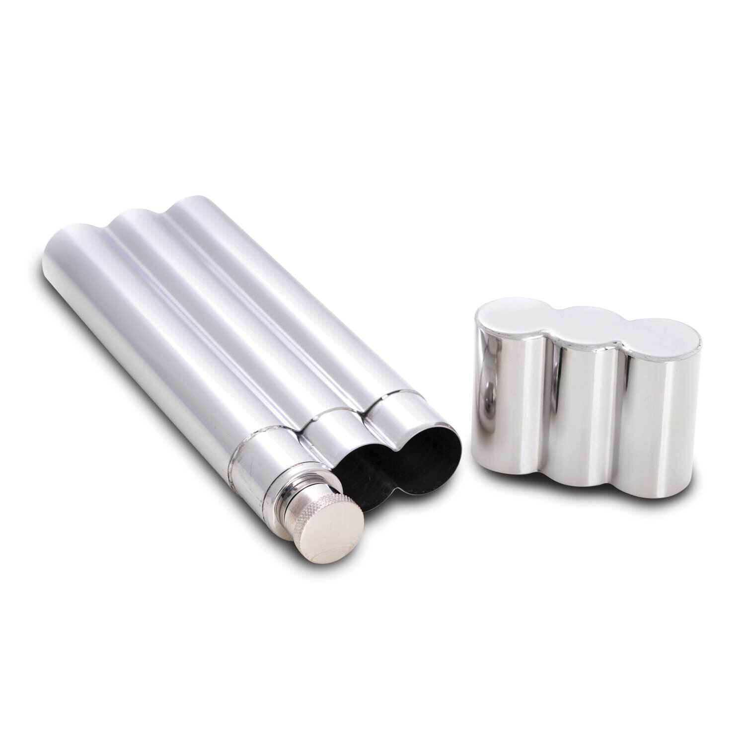 Stainless Steel Double Cigar Tube with 2 oz. Flask GM21580, MPN: GM21580, 797140582021