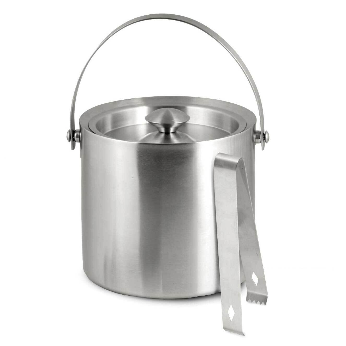 Stainless Steel 5 qt Double Wall Ice Bucket with Lid and Tongs GM21597, MPN: GM21597, 797140519584
