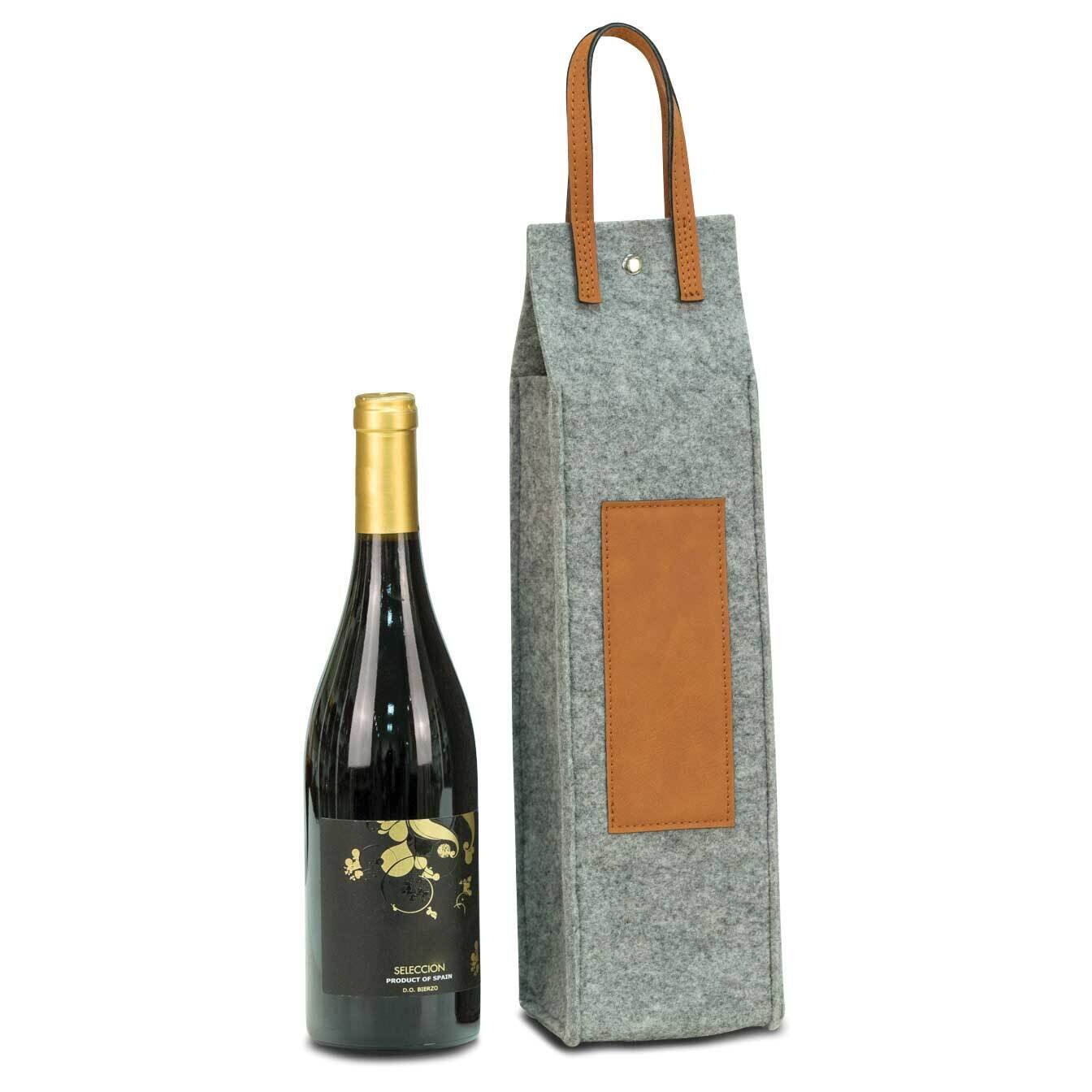 Wine Caddy with Grey Felt and Brown Trim GM21601, MPN: GM21601, 797140611134
