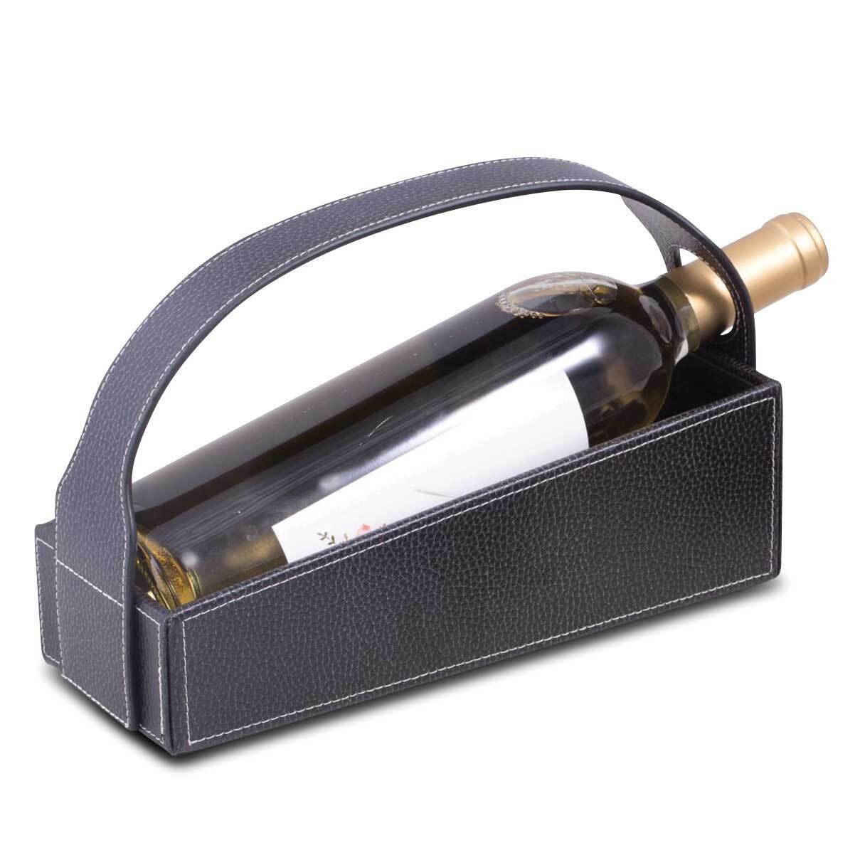 Black Pebbled Leather Wine Cradle GM21603, MPN: GM21603, 797140519560