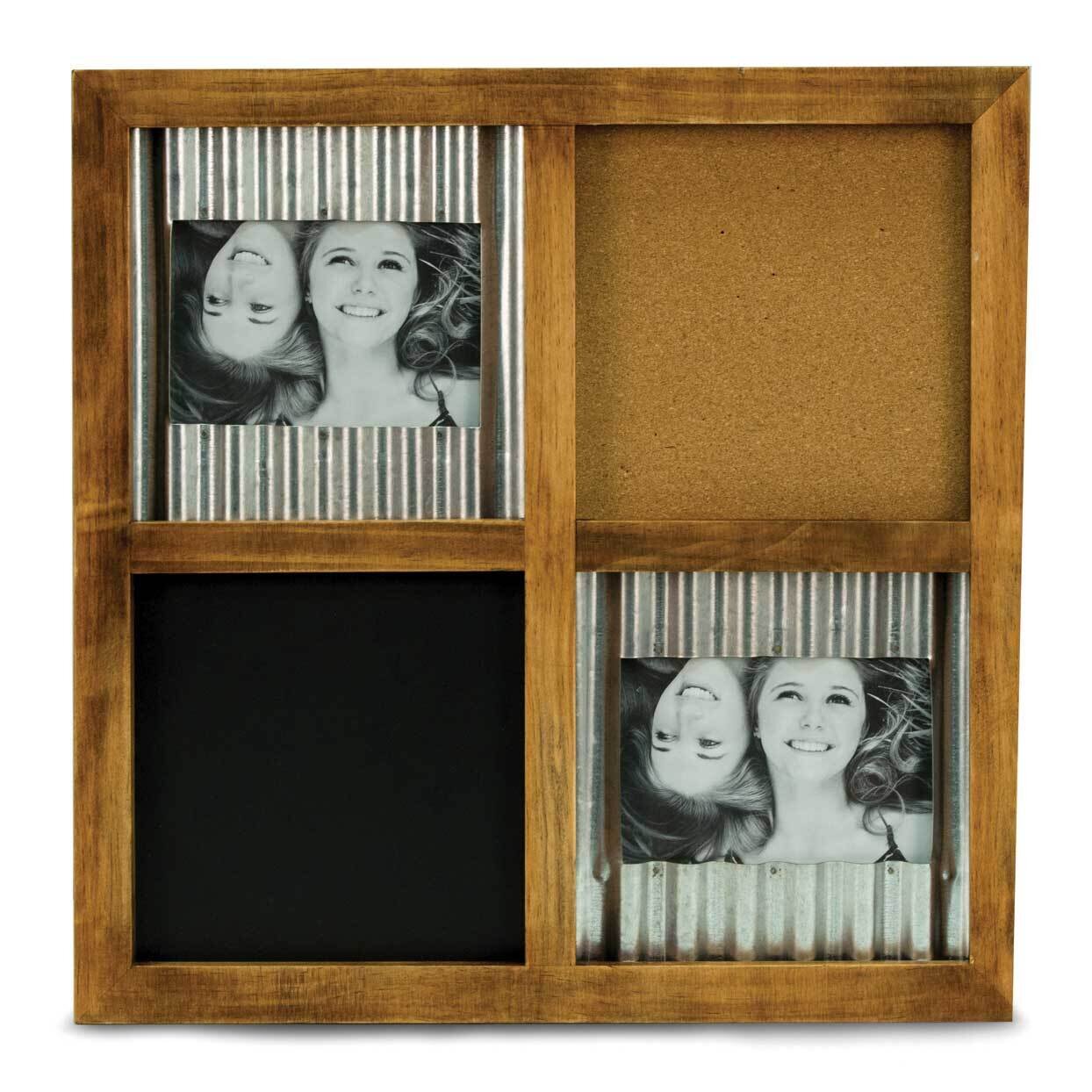 Brown Wood 4 x 6 Inch Wall Picture Frame with Blackboard and Cork Board GM21612, MPN: GM21612, 7971…