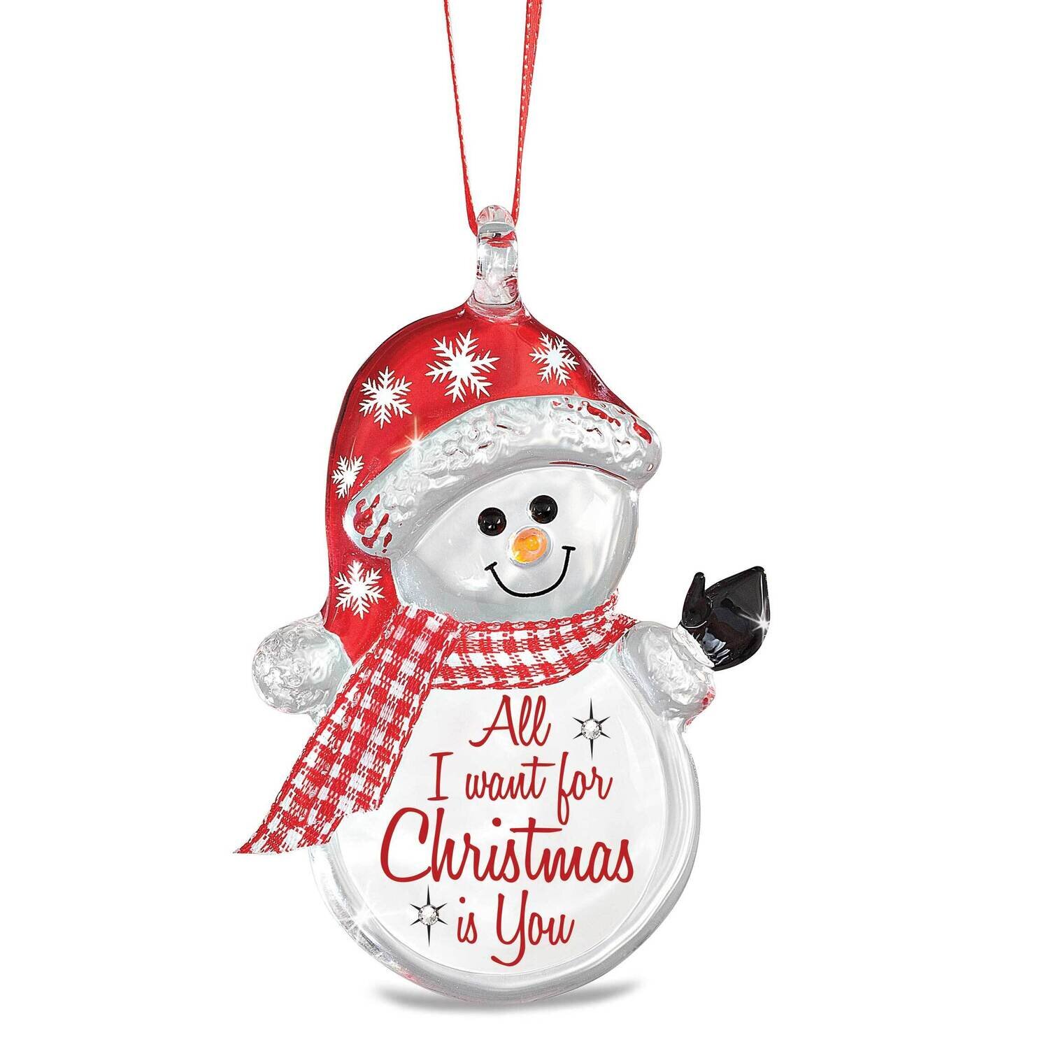 All I Want is You Snowman Glass Figurine Ornament GM21628, MPN: GM21628, 708873040207