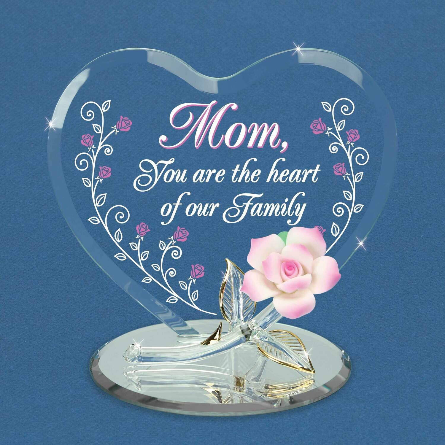 Heart of Our Family Mom Rose Glass Figurine GM21638