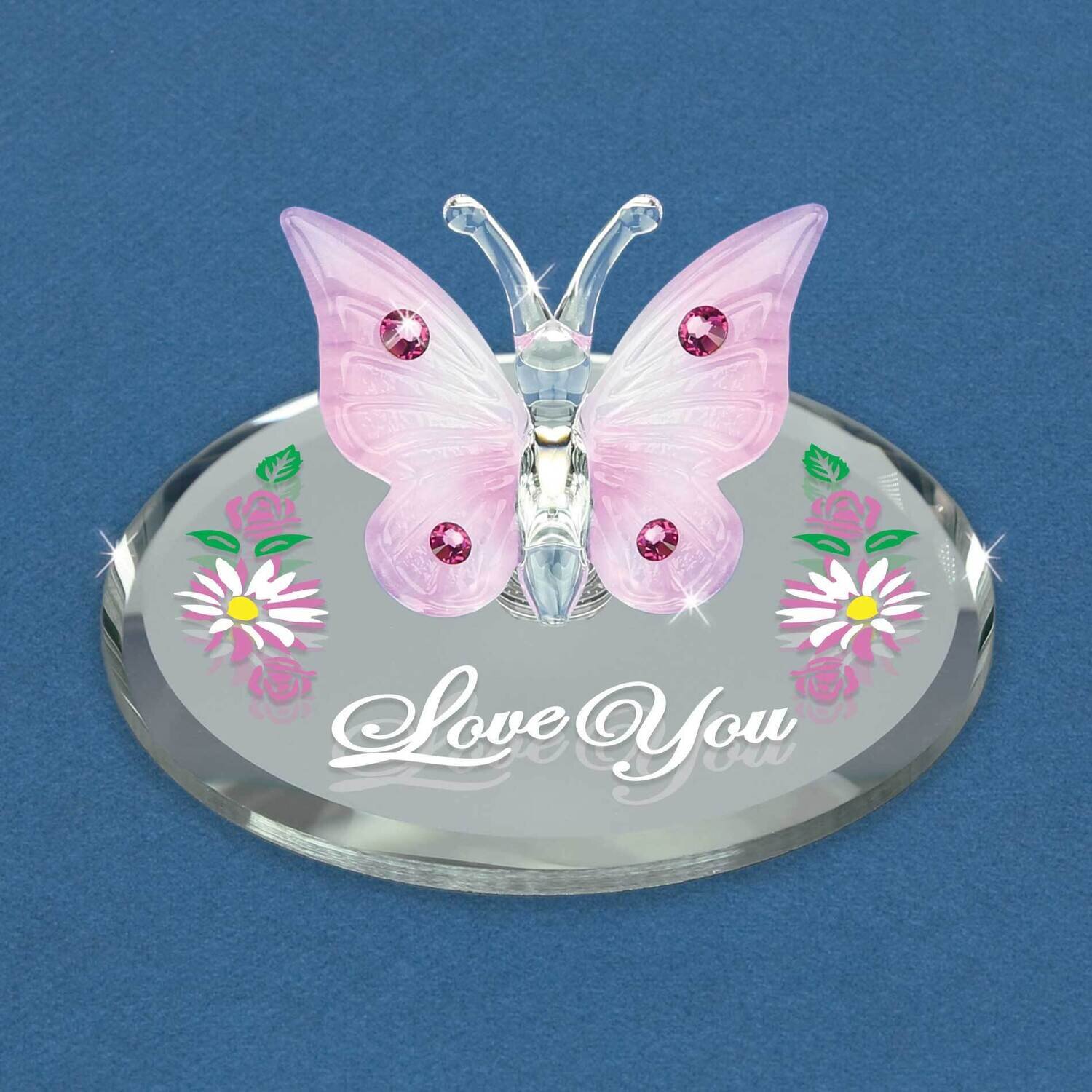 Love You Butterfly Glass Figurine GM21641