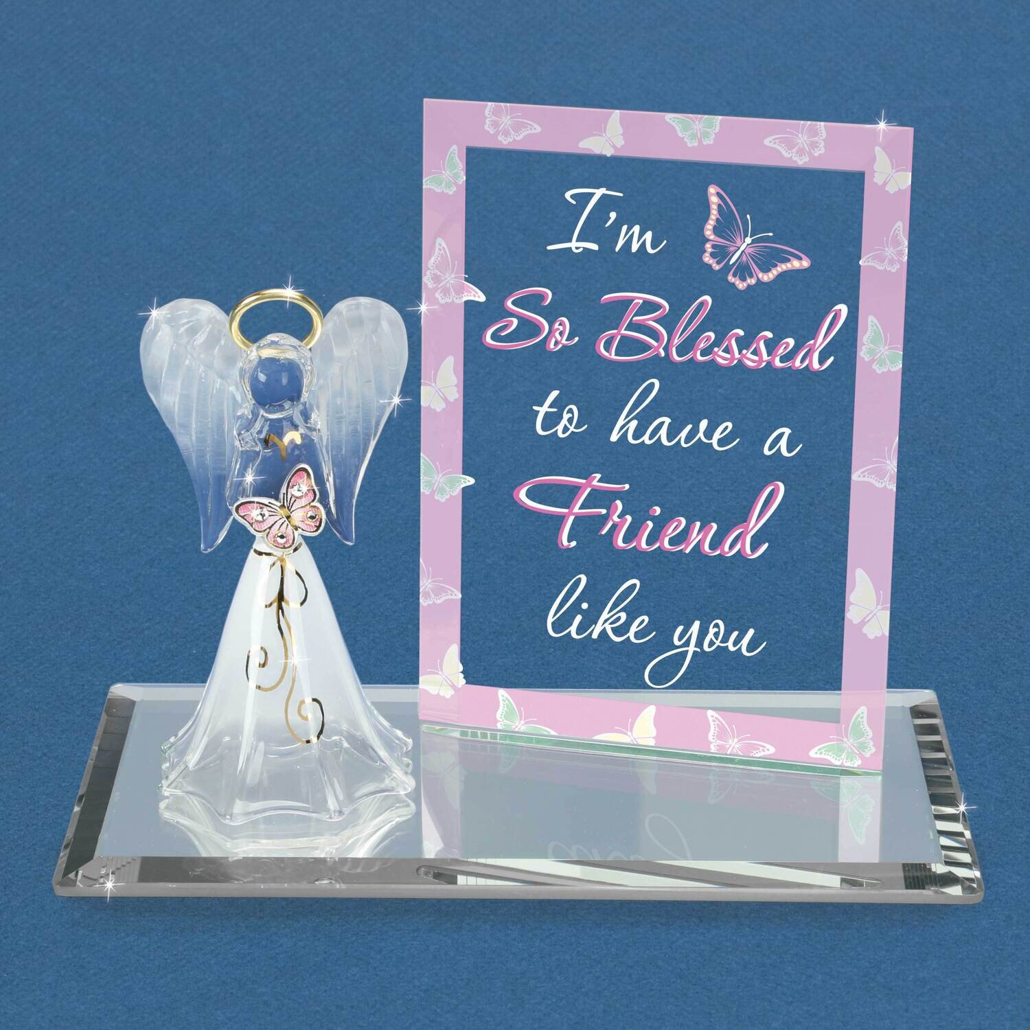 So Blessed to Have a Friend Angel Glass Figurine GM21655