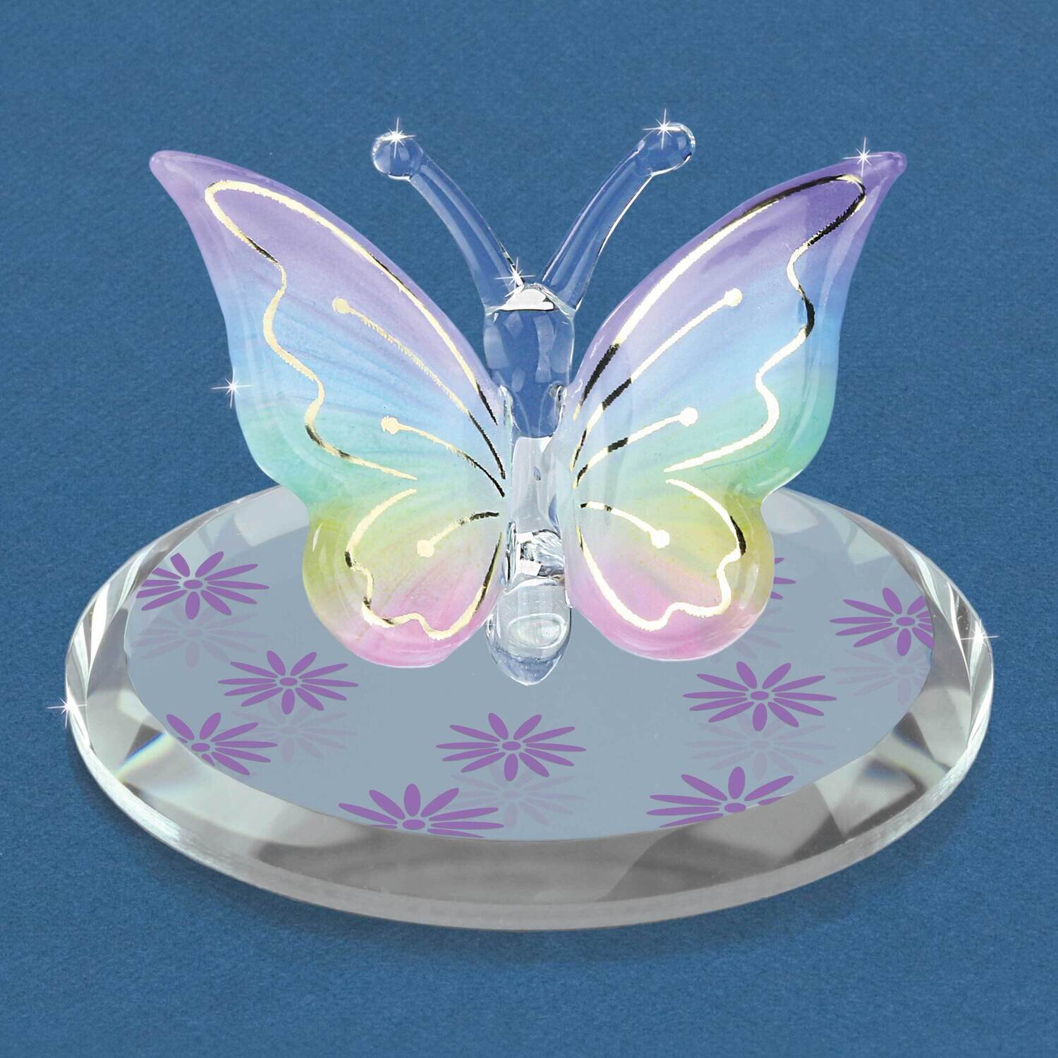 Lavender Rainbow Butterfly Glass Figurine GM21665
