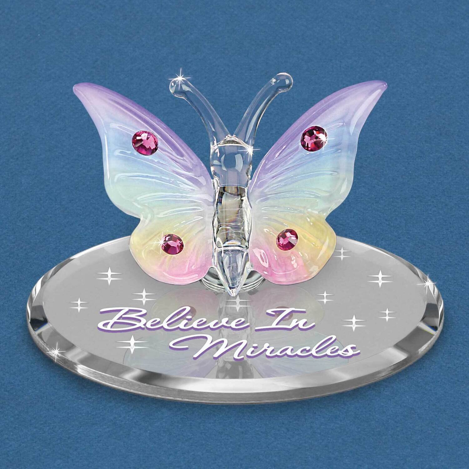 Believe in Miracles Butterfly Glass Figurine GM21683