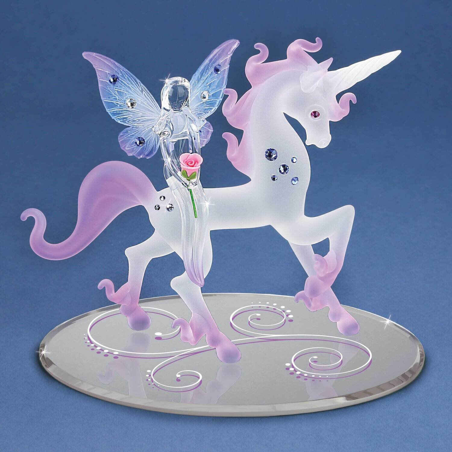 Magical Unicorn and Fairy Glass Figurine GM21692