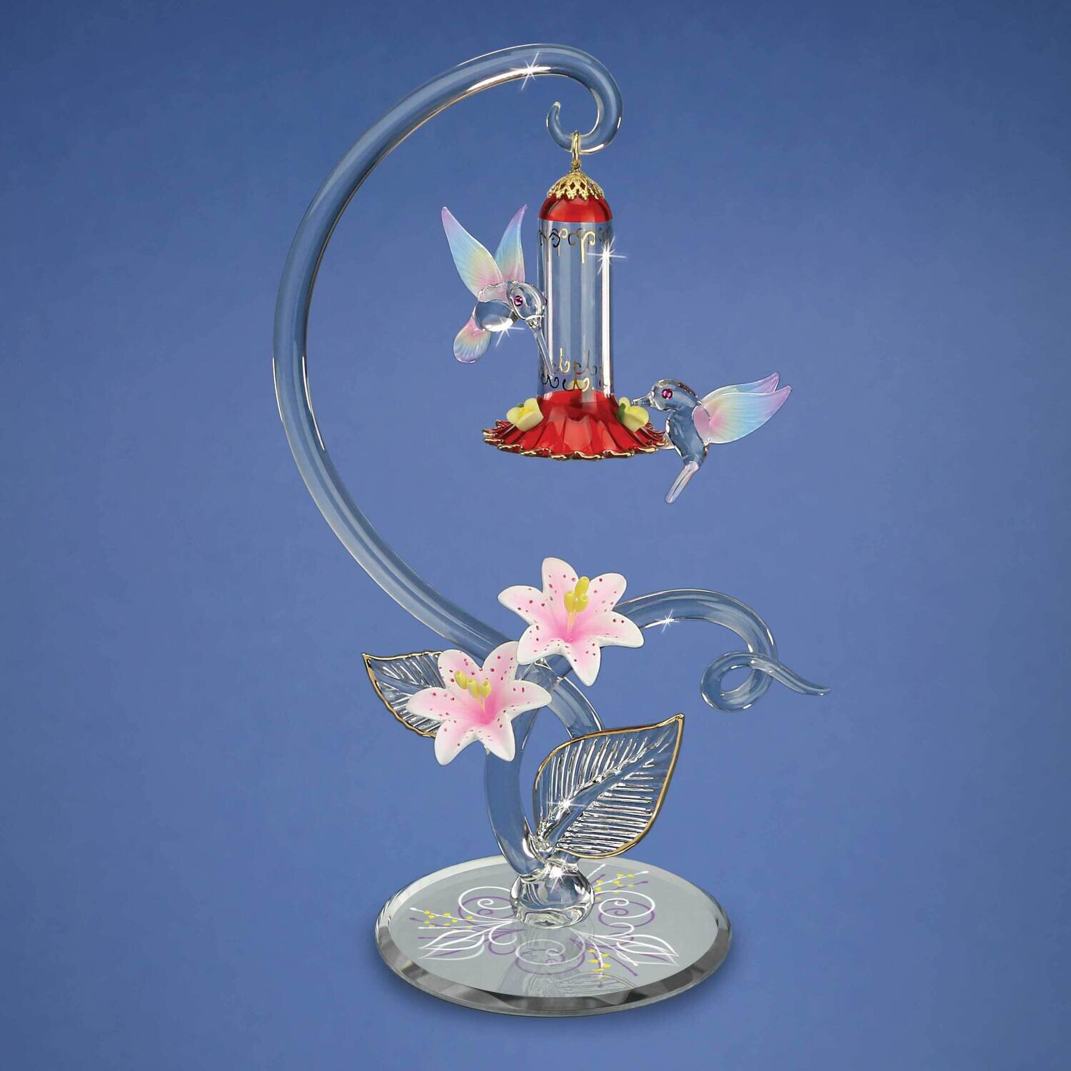Hummingbird Feeder Glass Figurine GM21695