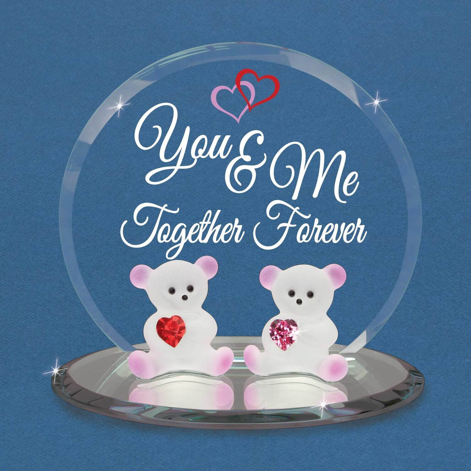 You and Me Together Forever Bears Glass Figurine GM21709