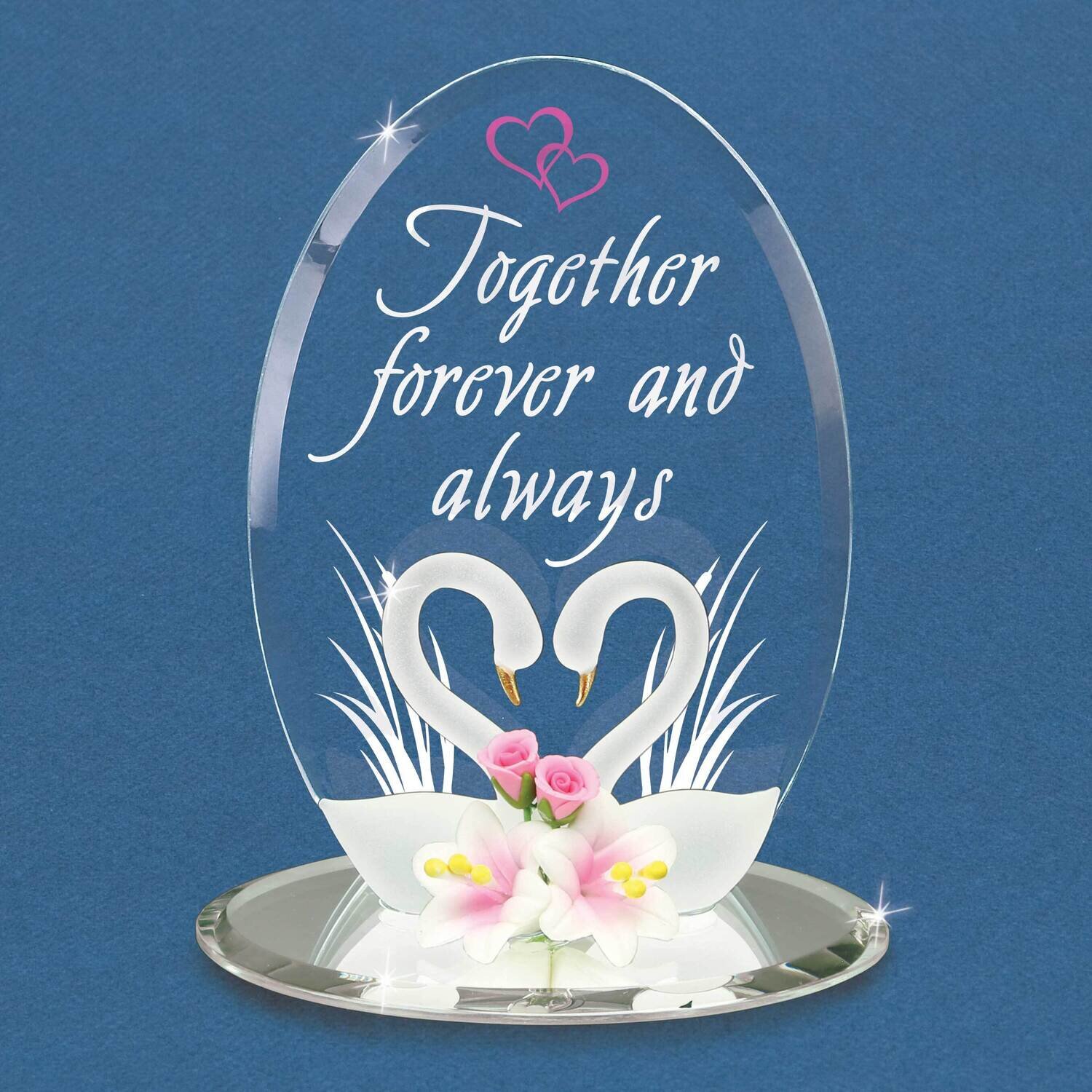 Together Forever and Always Swans Glass Figurine GM21710