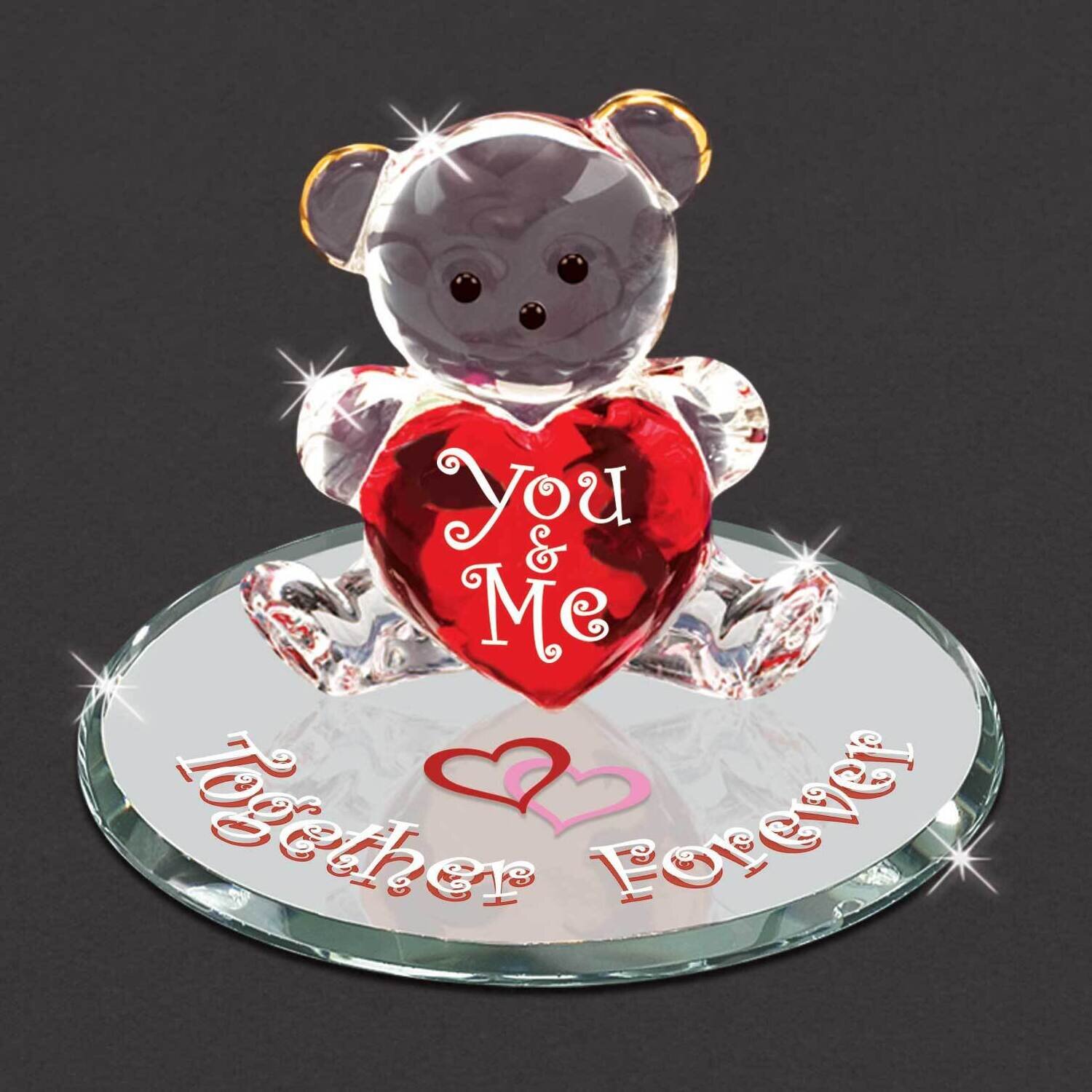 You and Me Together Forever Bear Glass Figurine GM21719