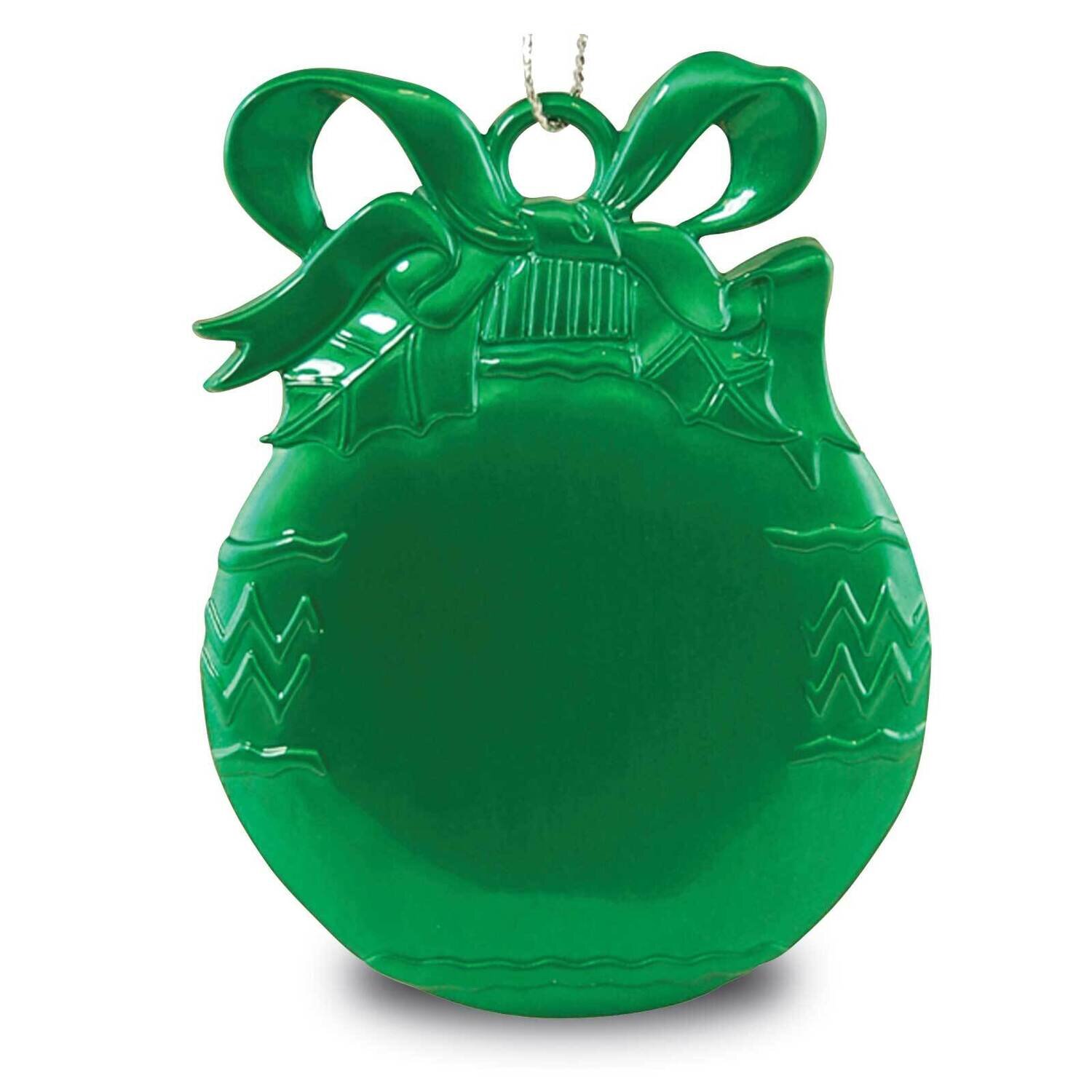 Pewter Green Christmas Bulb Engraveable Ornament GM21927, MPN: GM21927,