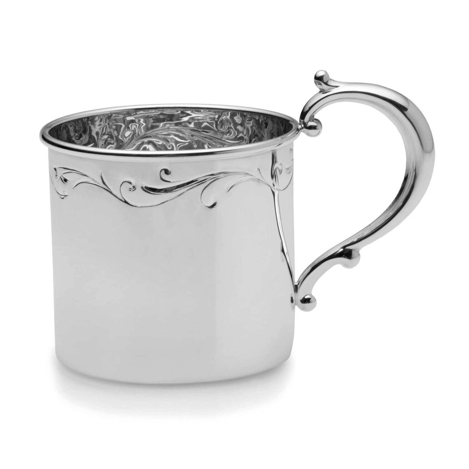 Empire Sterling Silver Floral Design Heavy Gauge Baby Cup GM21948