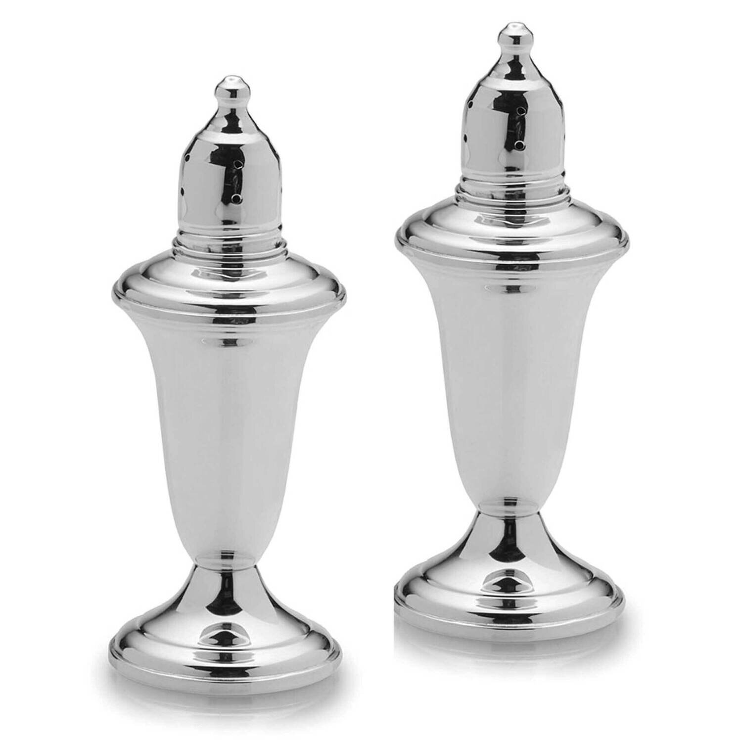 Empire Sterling Silver Plain Border Footed Salt and Pepper Set GM21953