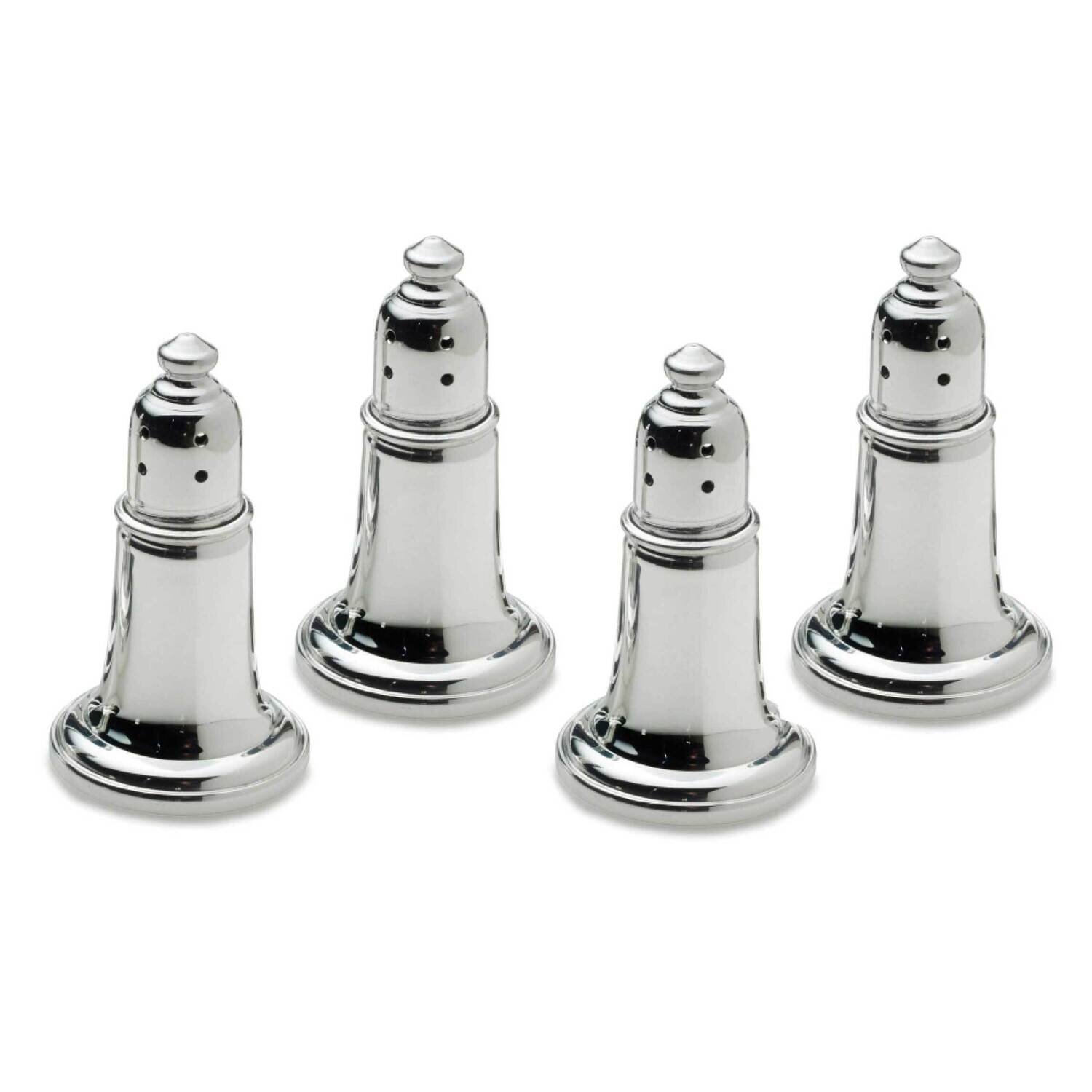 Empire Polished Pewter Glass Lined Set of 4 Salt and Peppers GM21966