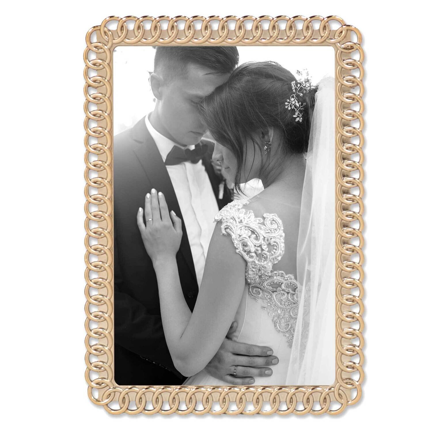 4 x 6 Inch Gold-tone Metal Eternity Rings Picture Frame GM22217, MPN: GM22217, 751148076418