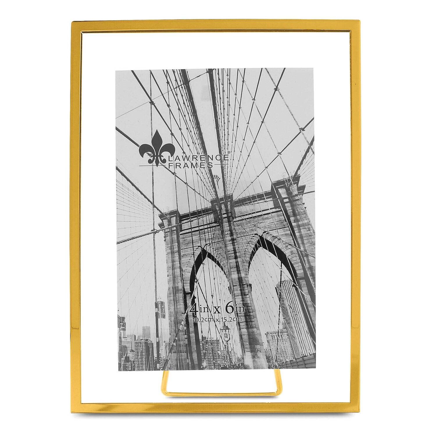 4 x 6 Inch Garett Gold-tone Metal Float Picture Frame GM22234, MPN: GM22234, 751148075114