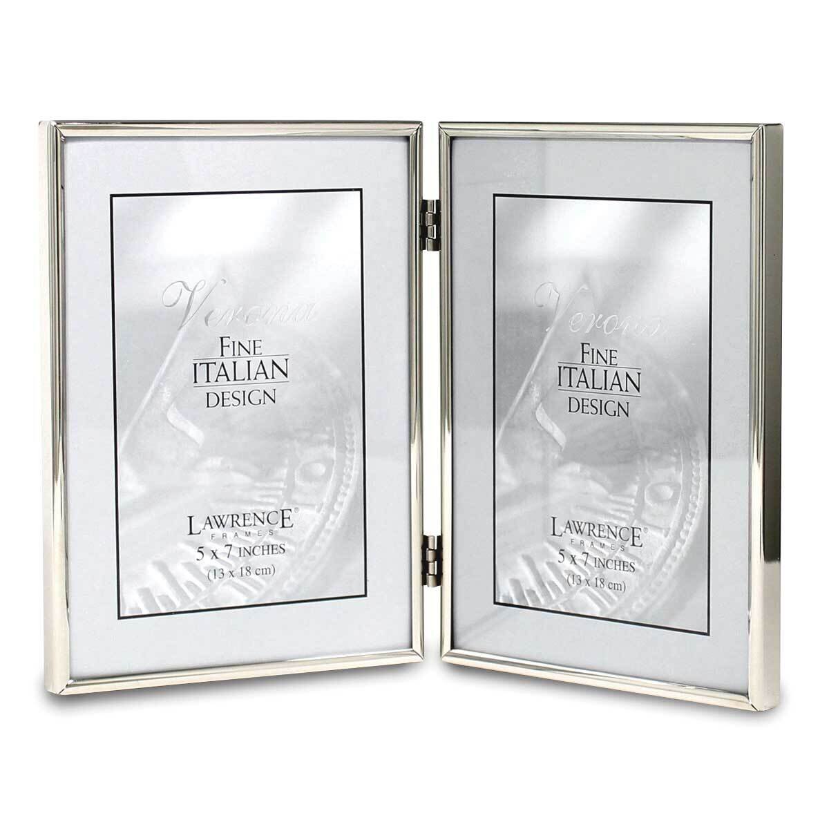 5 x 7 Inch Hinged Double Simply Silver-tone Metal Picture Frame GM22268
