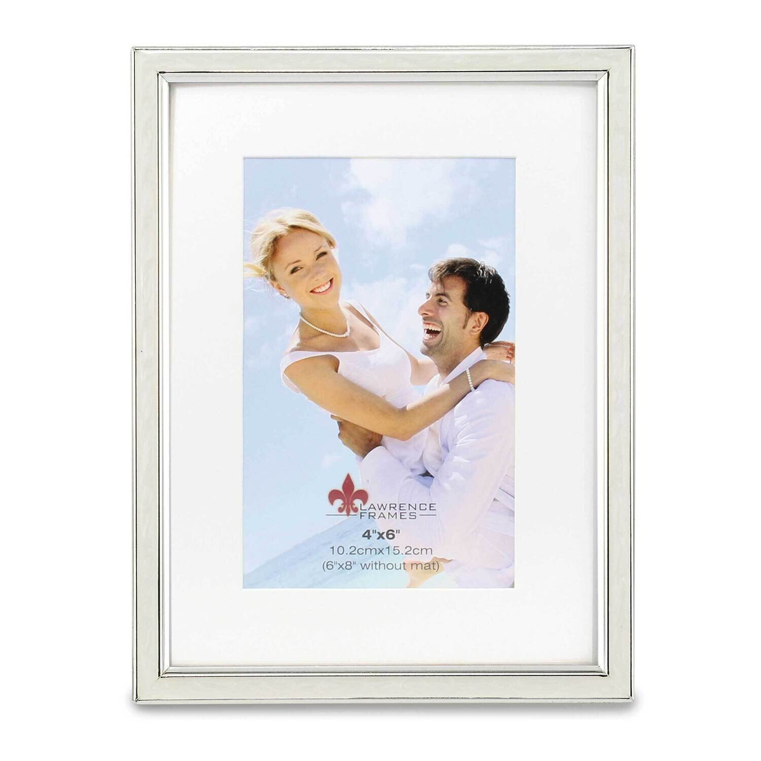 4 x 6 Inch Matted Ivory Enamel and Silver-tone Metal Picture Frame 6 x8 with o Mat GM22280, MPN: GM…