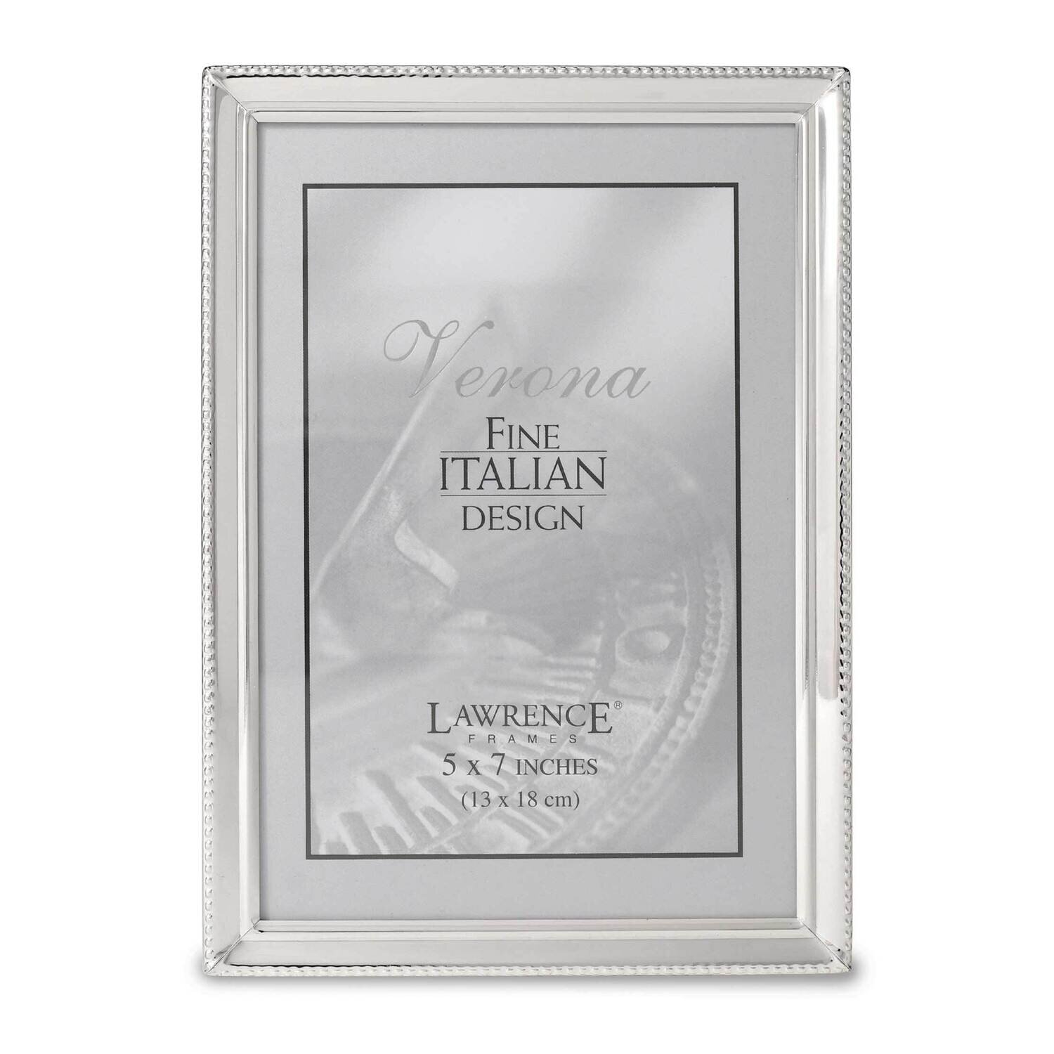 Polished Silver-plated 5 x 7 Inch Picture Frame Bead Border Design GM22283