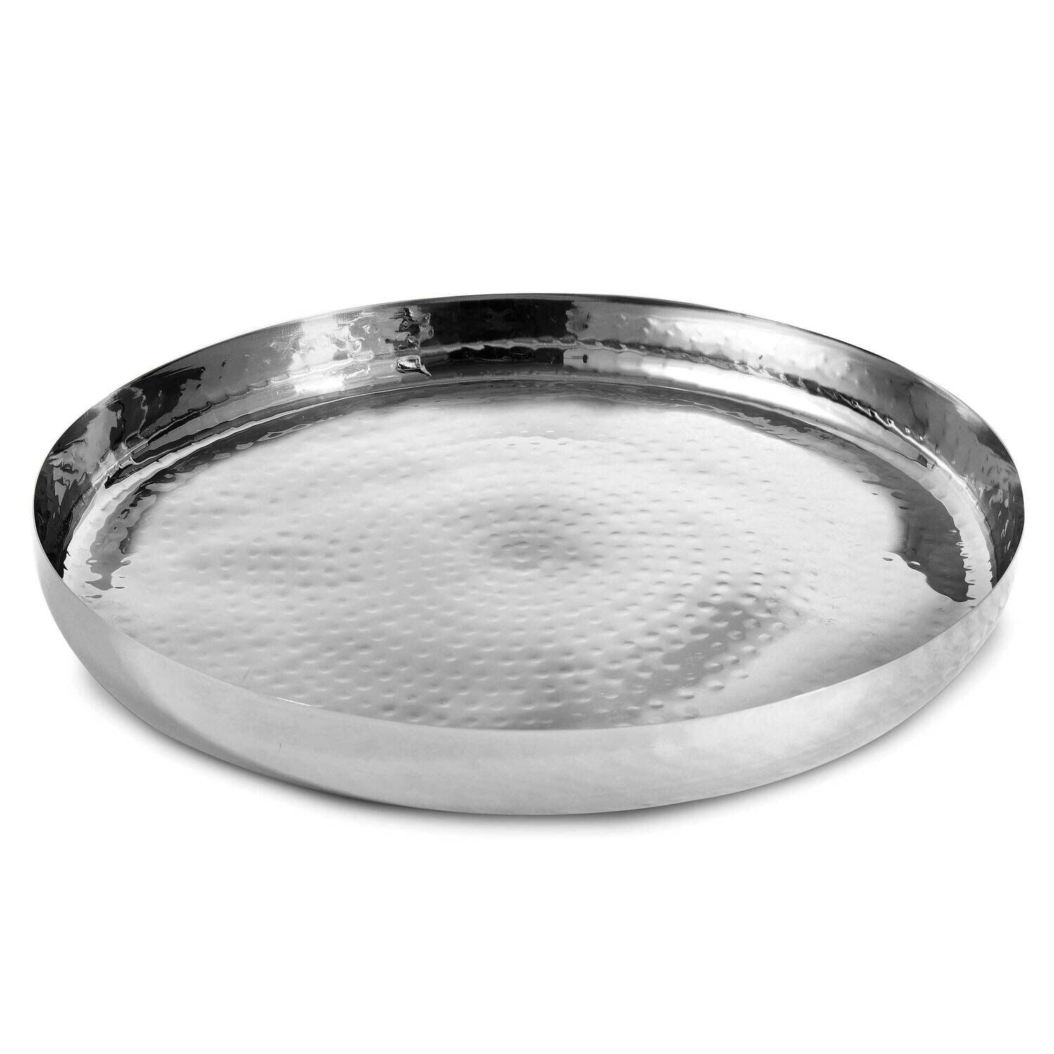 Hammered Stainless SteelLarge Round Tray GM22343