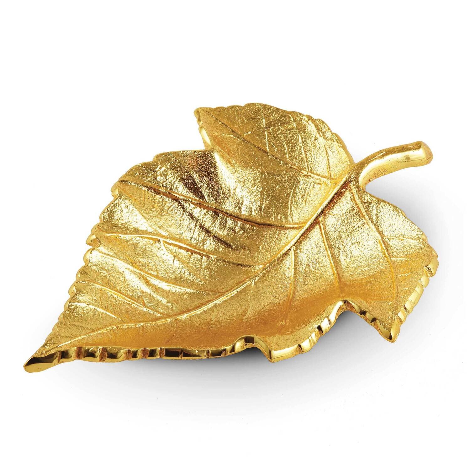 Small Gold Aluminum Maple Leaf Tray GM22345