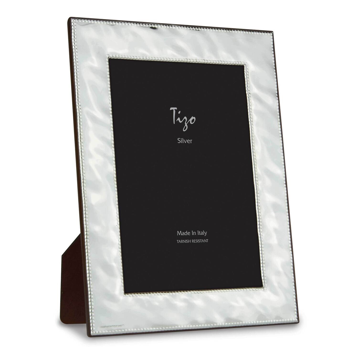 Sterling Silver Hammered Double Bead 8 x 10 Inch Picture Frame GM22442, MPN: GM22442,