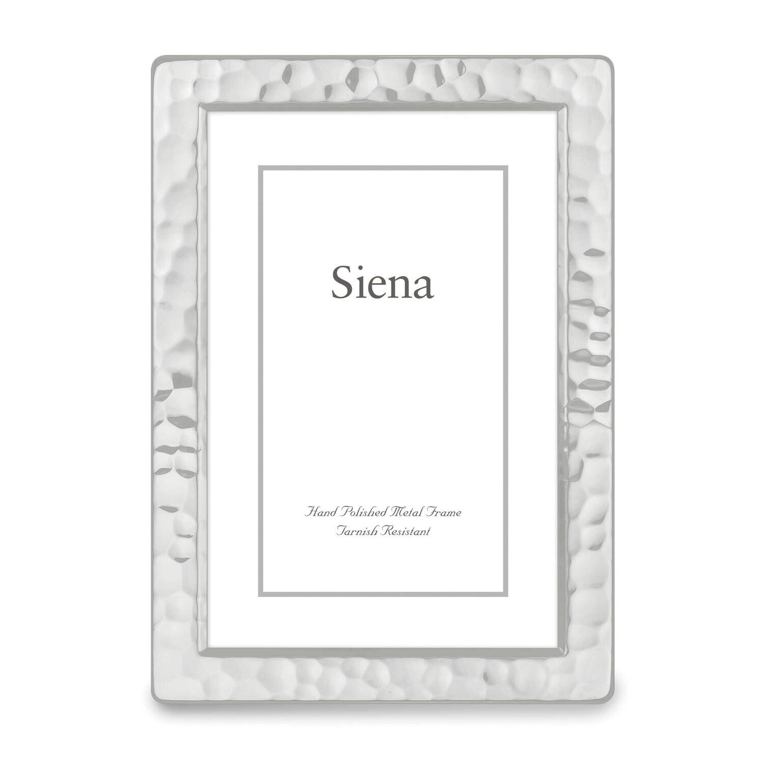 Silver-plated Narrow Hammered 5 x 7 Inch Picture Frame GM22458