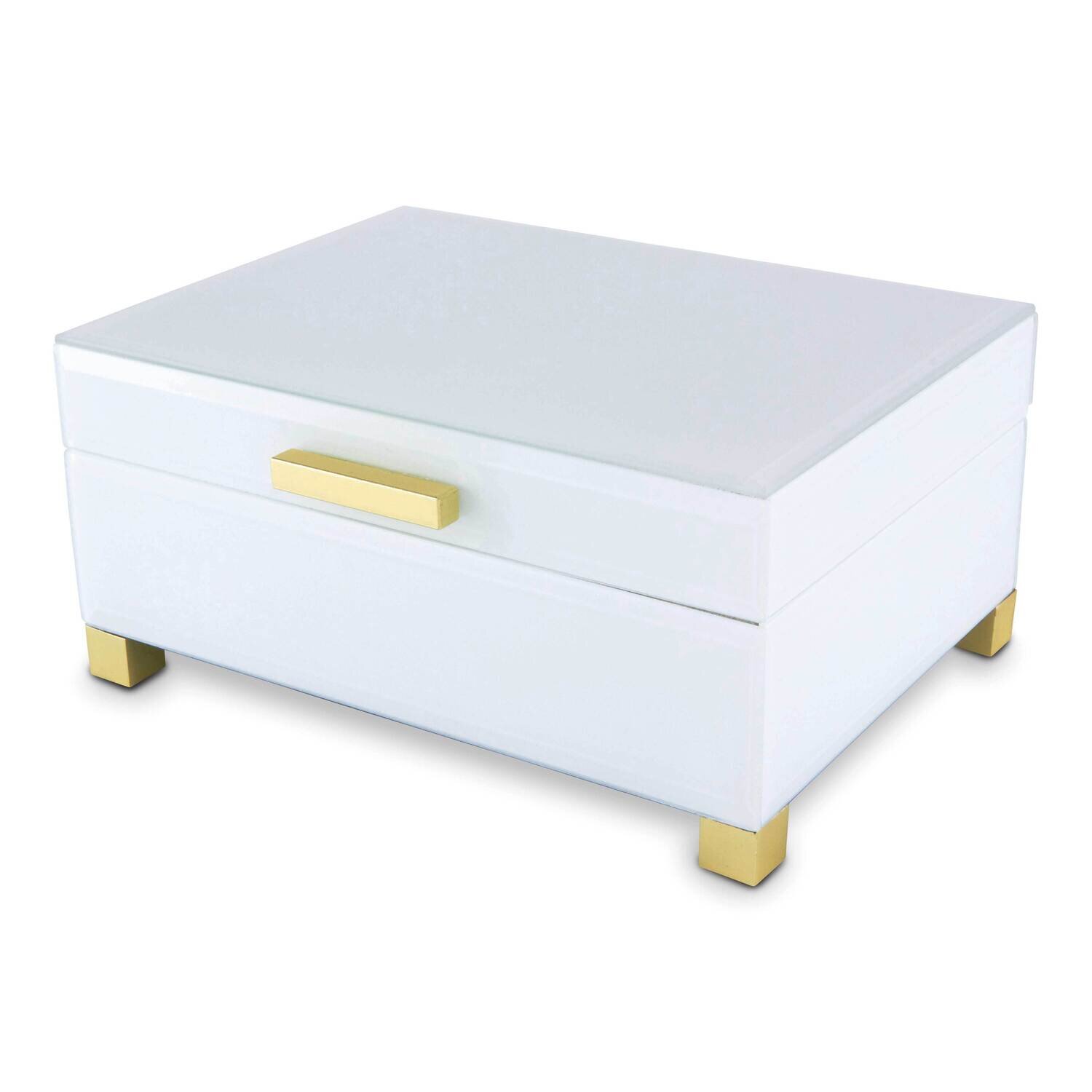 White Glass Top Wood Box GM22499, MPN: GM22499,