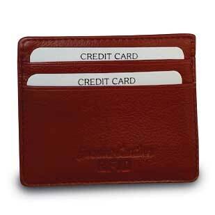 Burgundy Genuine Cowhide Leather RFID 6-Card Slim Wallet GM22528