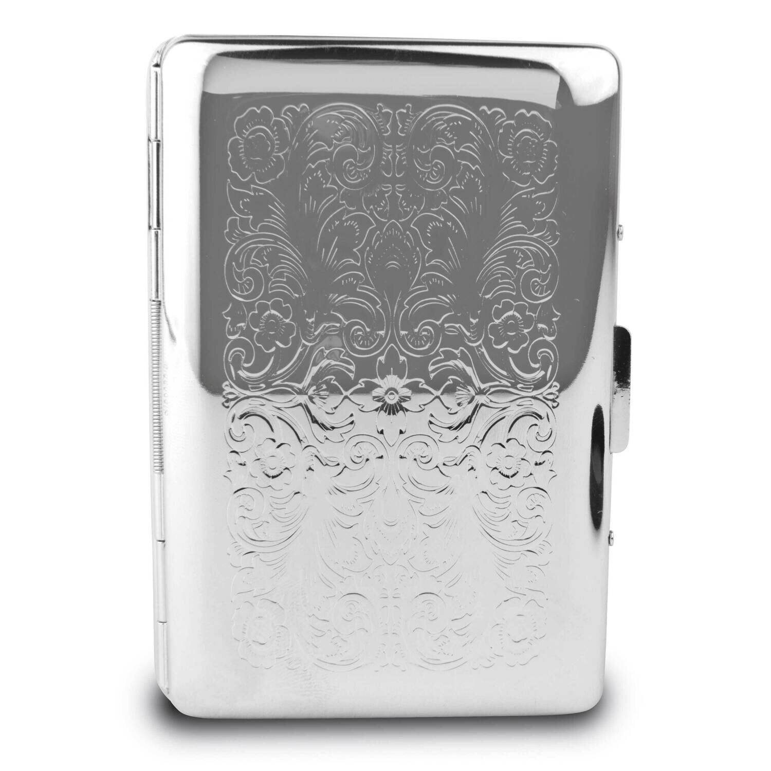 Silver-tone Floral 6-Slot Accordian Card Case GM22533