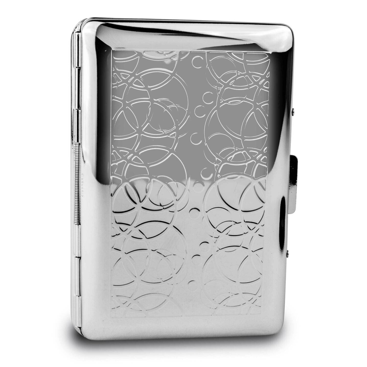 Silver-tone Circle Design 6-Slot Accordian Card Case GM22534