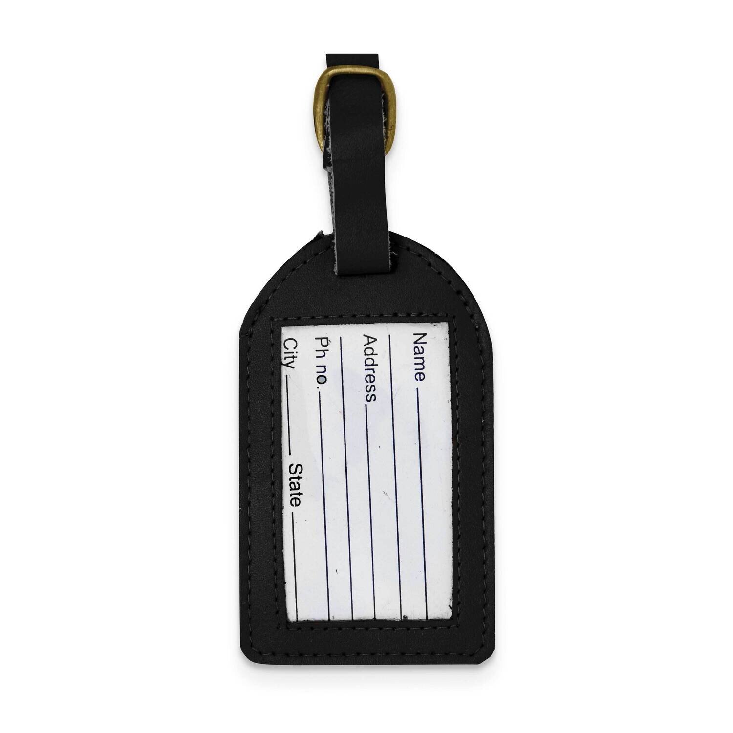 Black Leather Luggage Tag GM22547, MPN: GM22547, 788089149756