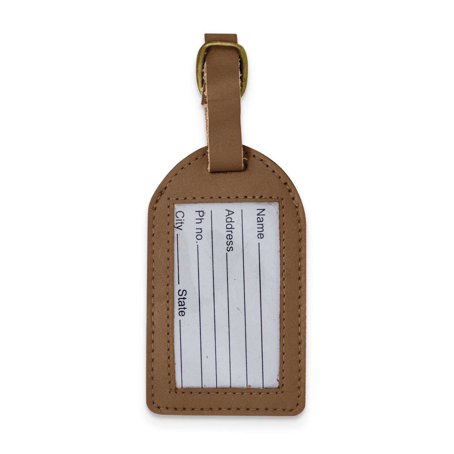 Brown Leather Luggage Tag GM22548, MPN: GM22548, 788089149765