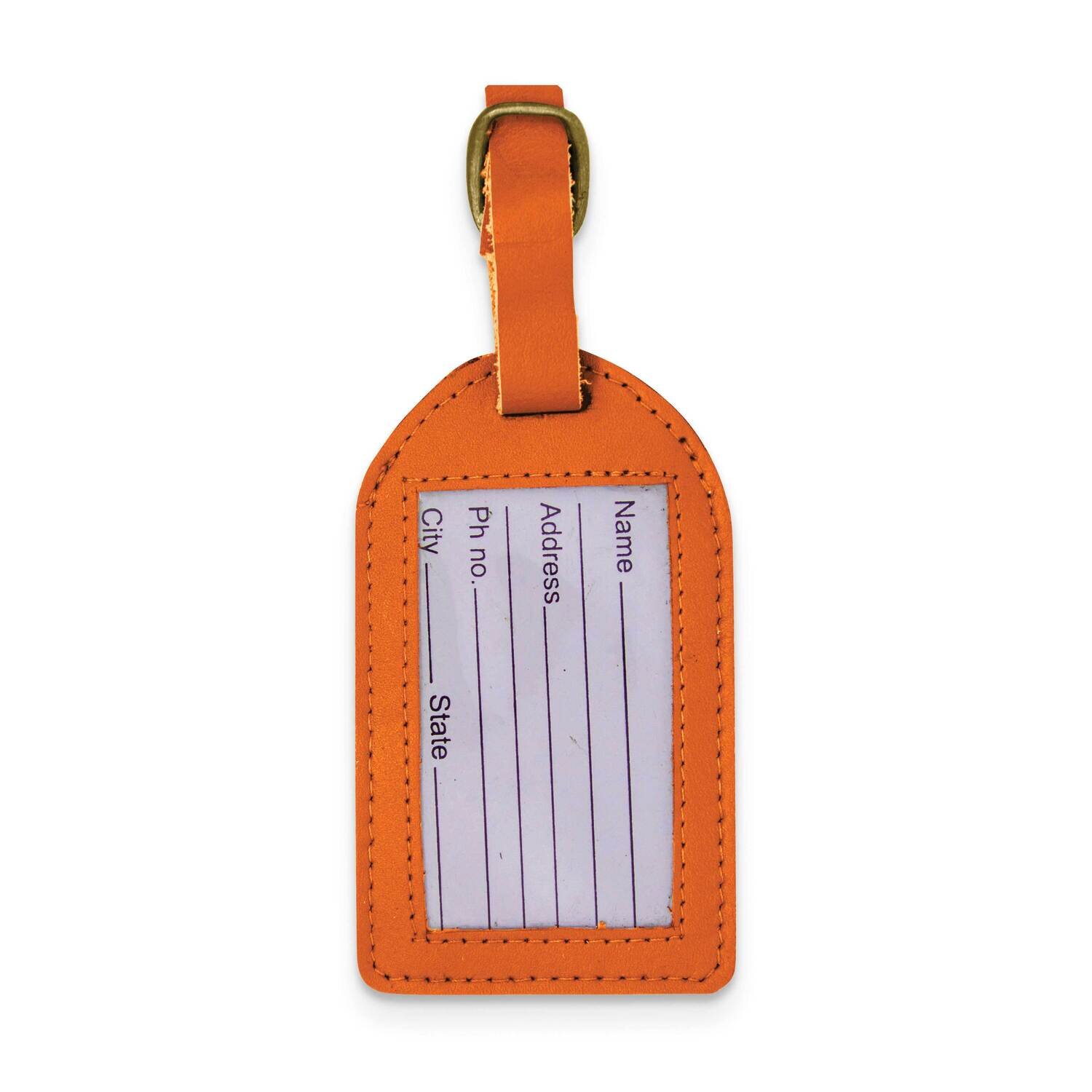 Orange Leather Luggage Tag GM22551, MPN: GM22551, 788089149802