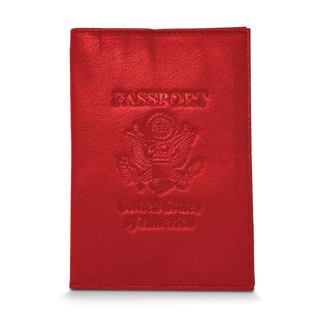 Red Genuine Cowhide Leather RFID Blocking Passport Wallet GM22568