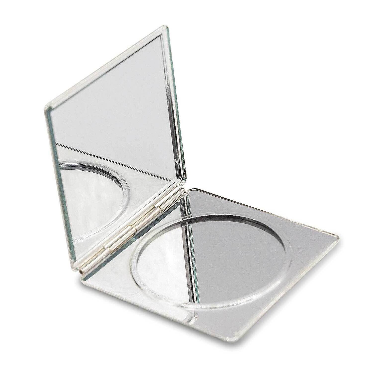 Silver-tone Square Compact Mirror GM22574