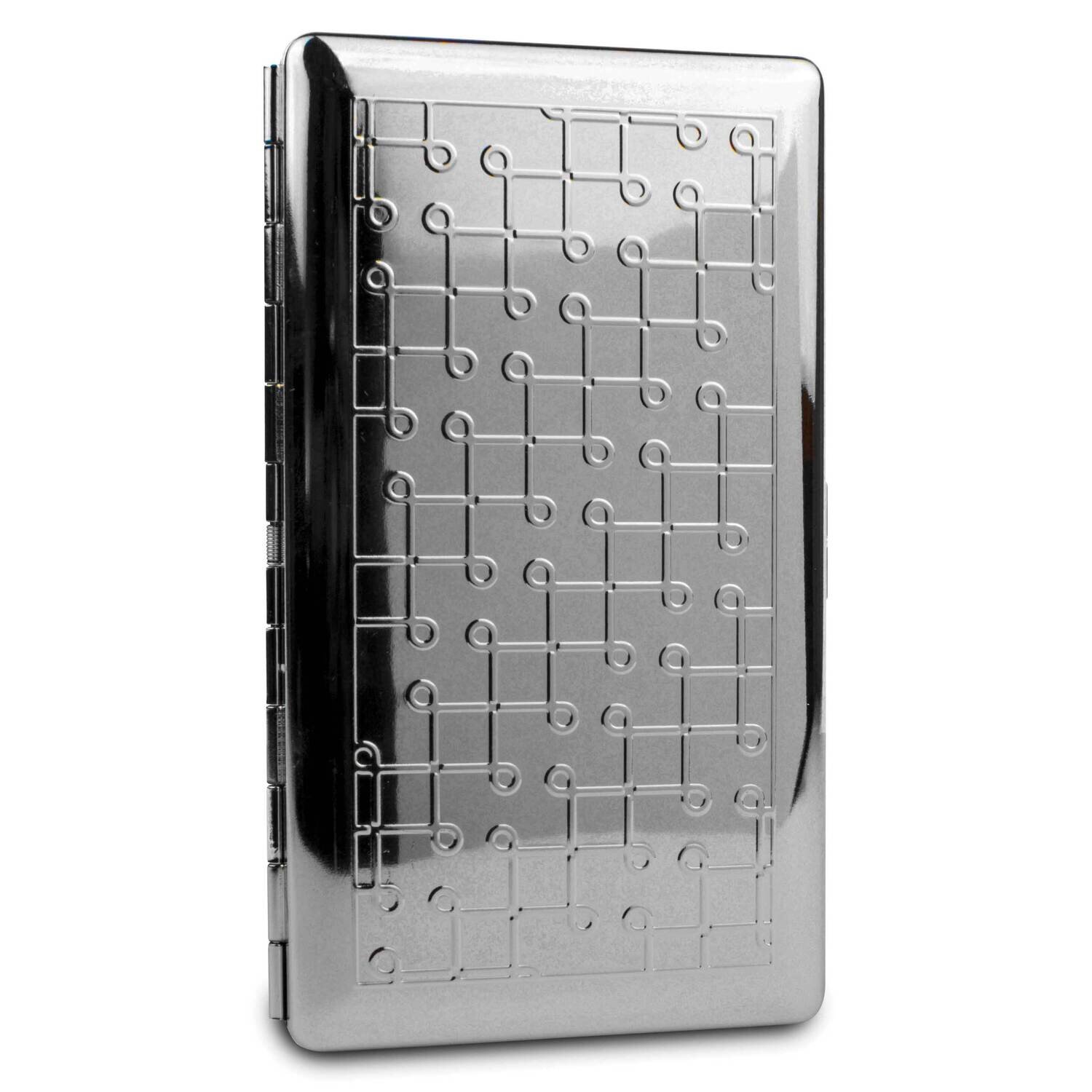 Silver-tone Line Design 10-120s Cigarette Card Case with Mirror GM22582, MPN: GM22582, 788089149048