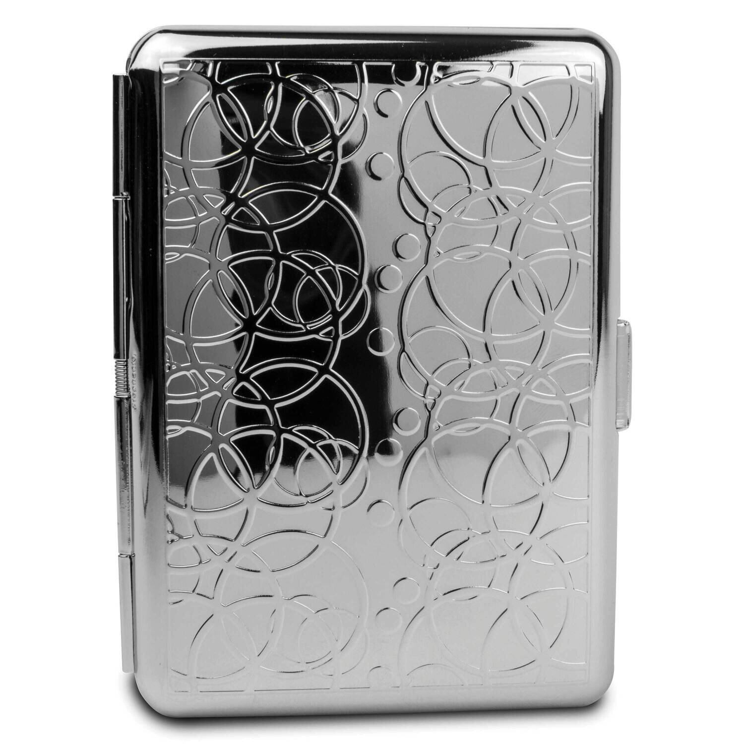 Silver-tone Circle Design 14-Cigarette Card Case GM22601, MPN: GM22601, 788089149109