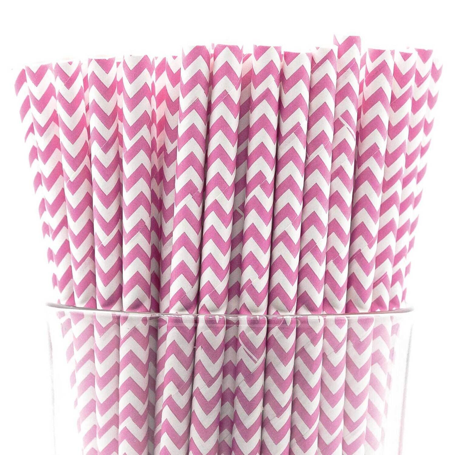 Pack of 150 Pink Chevron Bio-degradable Paper Straws GM22618, MPN: GM22618, 788089151096
