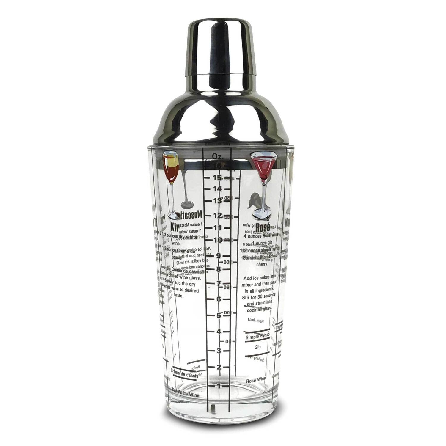 16 oz. Wine Recipes Glass Cocktail Shaker GM22651, MPN: GM22651, 788089152383