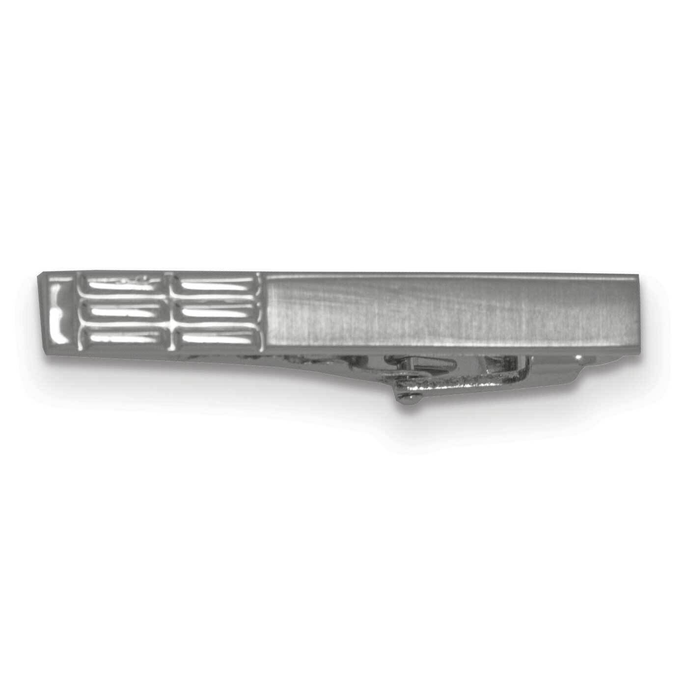 Silver-tone Textured Tie Bar GM22688