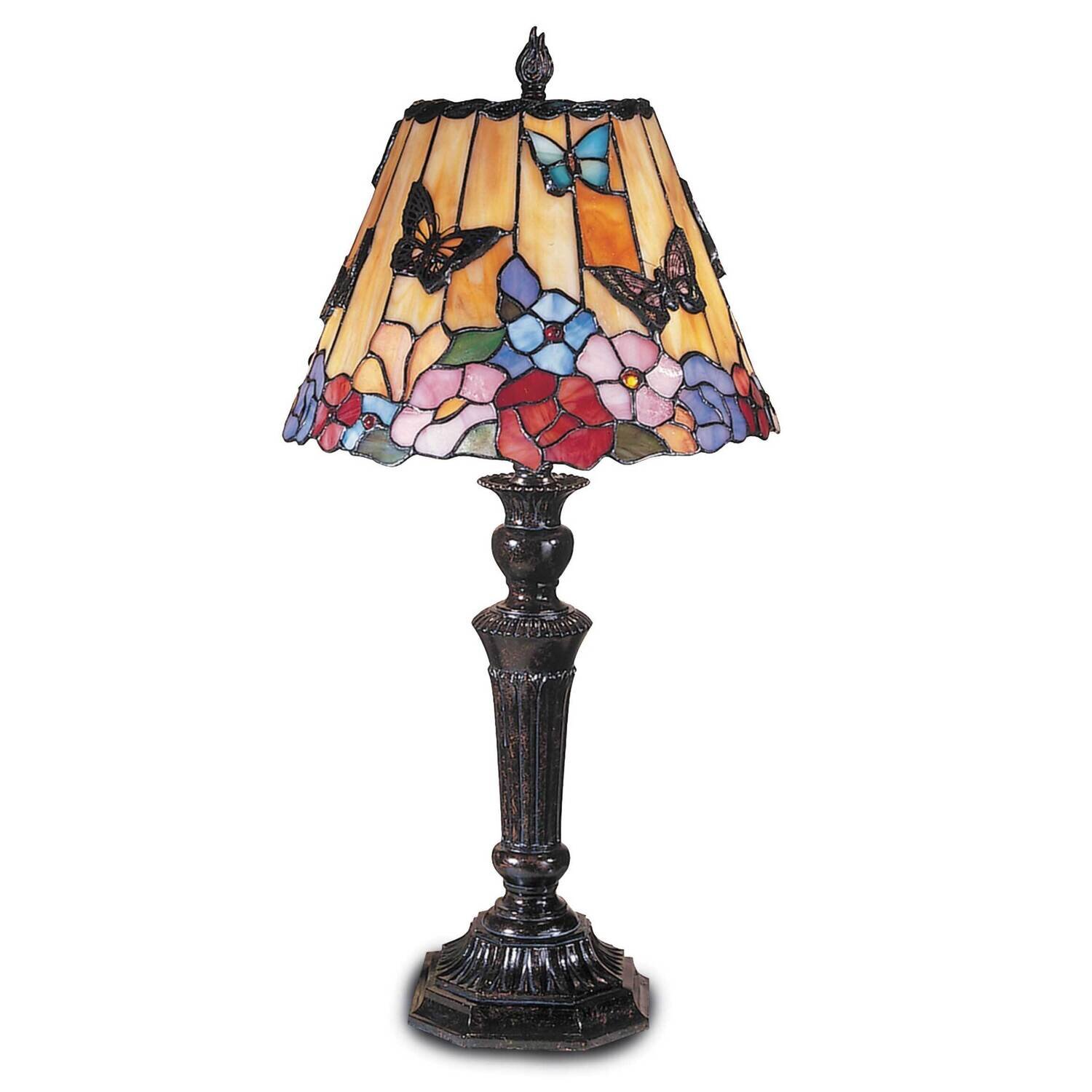 12x27 Butterfly Peony Tiffany Table Lamp GM22694, MPN: GM22694, 20258984877
