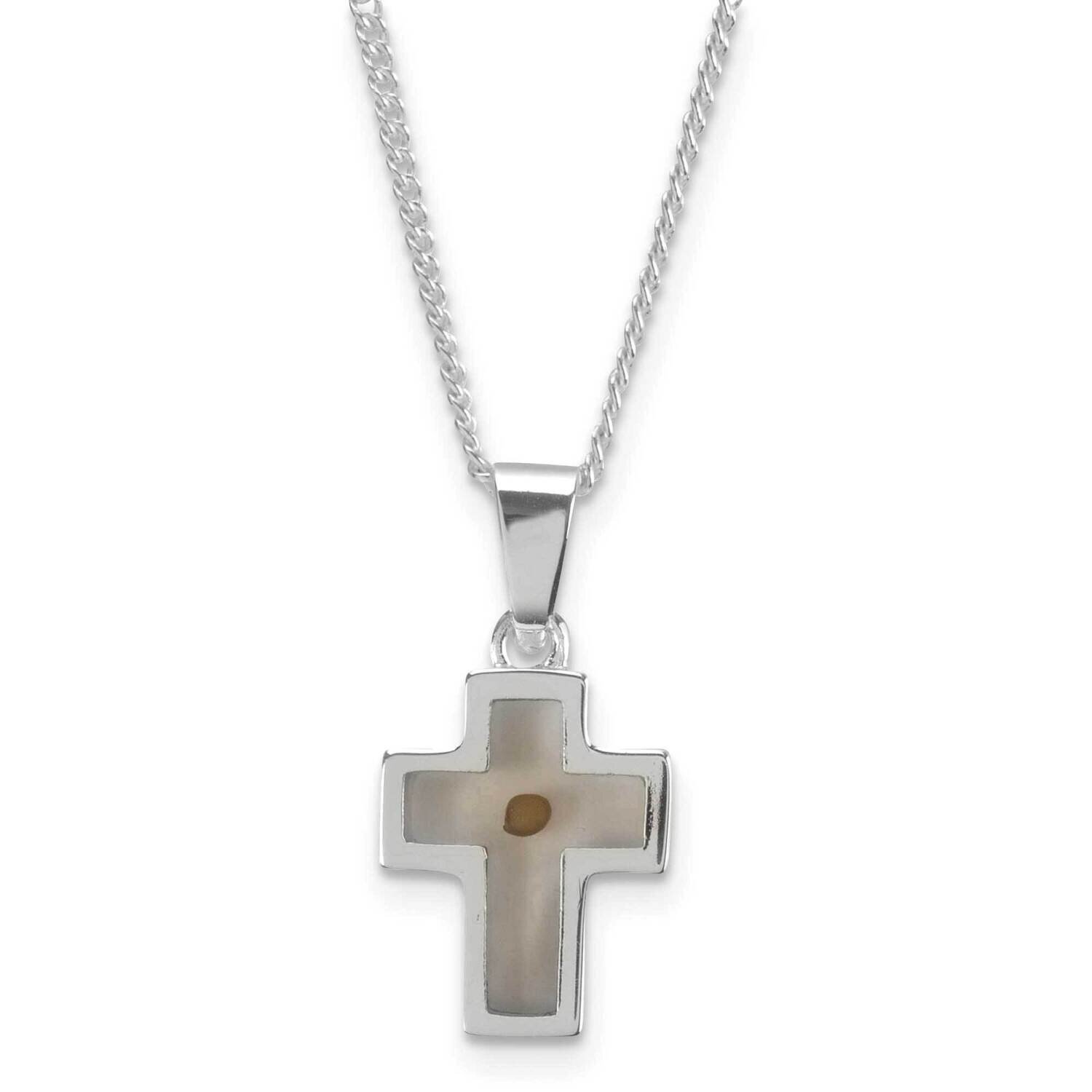 Silver-plated Mustard Seed Cross Necklace GM22784