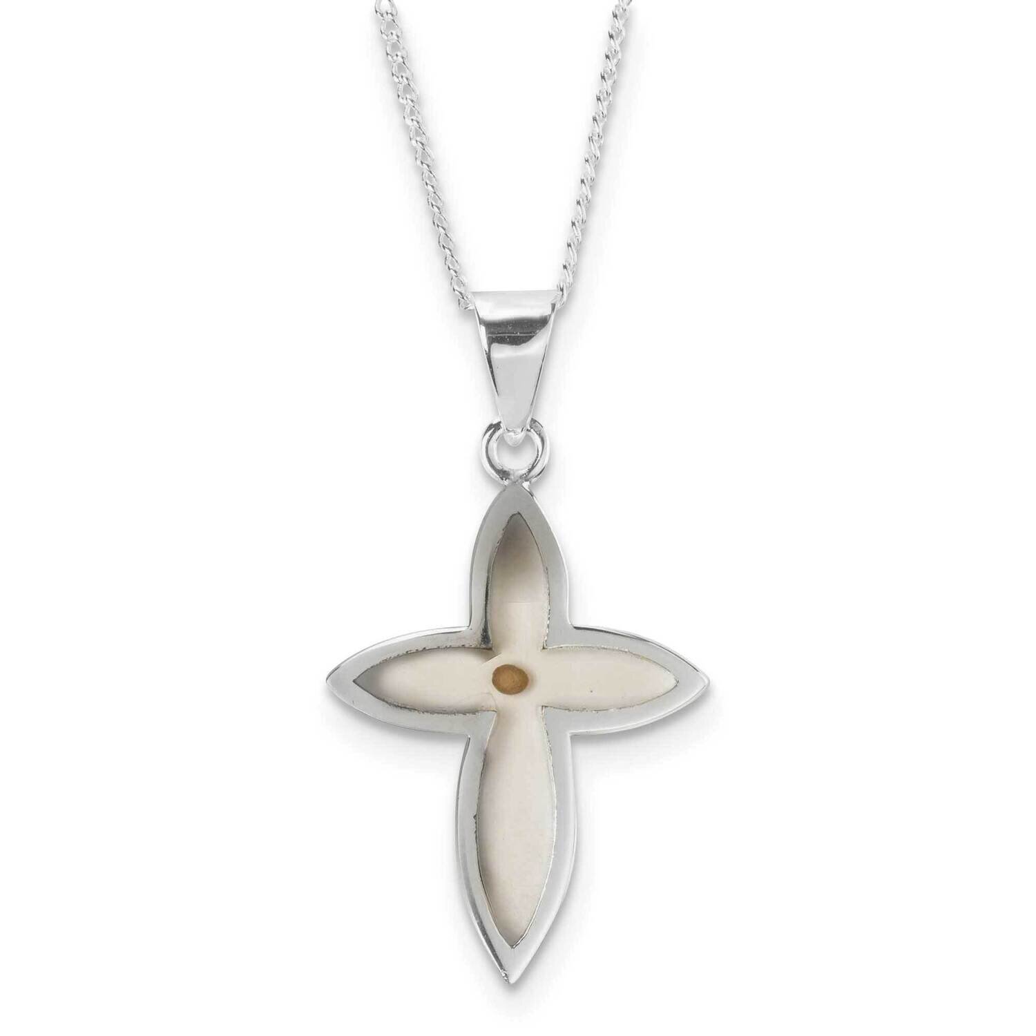 Silver-plated Mustard Seed Petal Cross Necklace GM22785, MPN: GM22785, 603799424455
